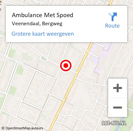 Locatie op kaart van de 112 melding: Ambulance Met Spoed Naar Veenendaal, Bergweg op 17 augustus 2018 15:39