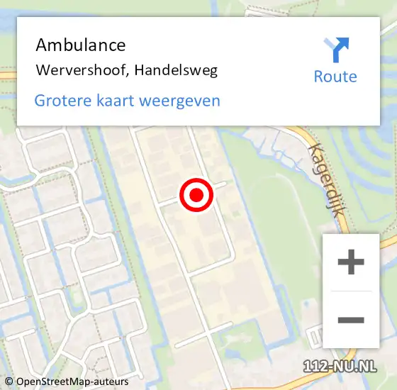 Locatie op kaart van de 112 melding: Ambulance Wervershoof, Handelsweg op 17 augustus 2018 16:16