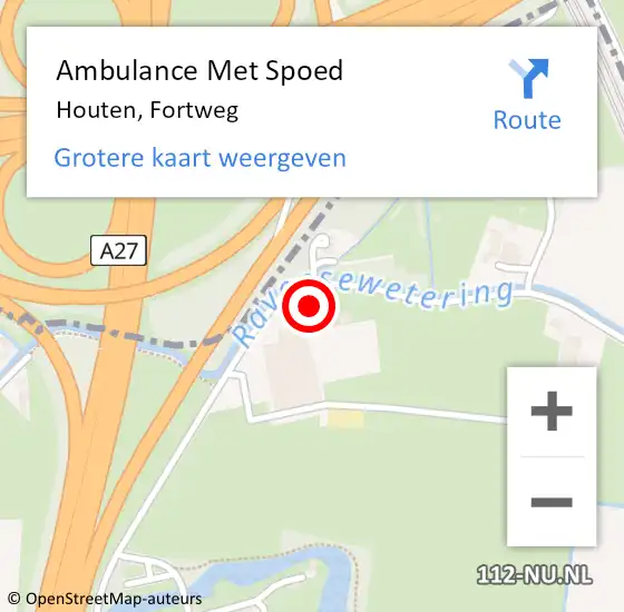 Locatie op kaart van de 112 melding: Ambulance Met Spoed Naar Houten, Fortweg op 17 augustus 2018 16:31