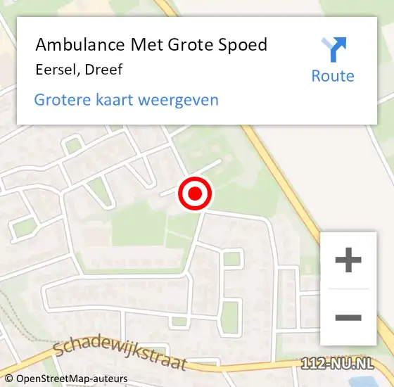 Locatie op kaart van de 112 melding: Ambulance Met Grote Spoed Naar Eersel, Dreef op 17 augustus 2018 19:09