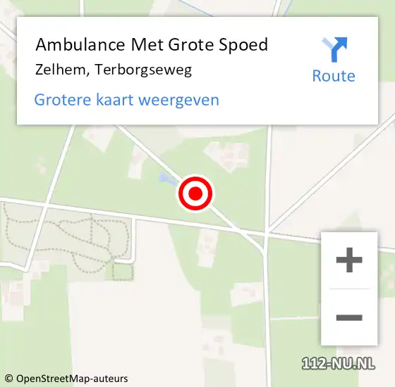 Locatie op kaart van de 112 melding: Ambulance Met Grote Spoed Naar Zelhem, Terborgseweg op 17 augustus 2018 19:31