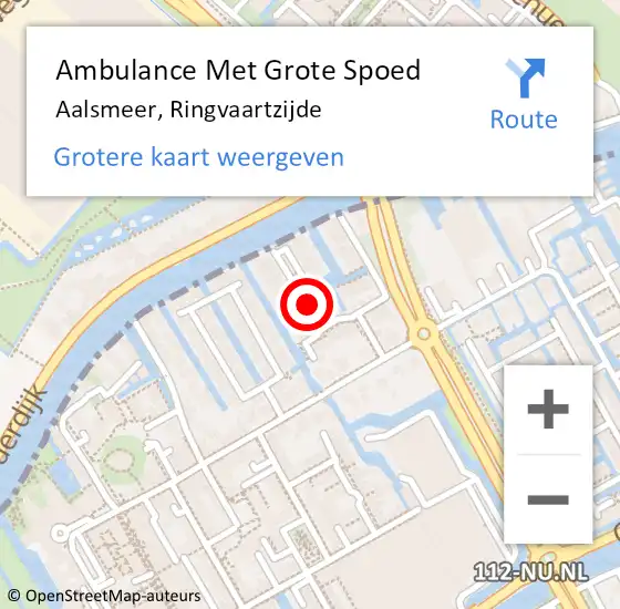 Locatie op kaart van de 112 melding: Ambulance Met Grote Spoed Naar Aalsmeer, Ringvaartzijde op 17 augustus 2018 20:39