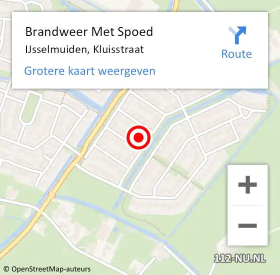 Locatie op kaart van de 112 melding: Brandweer Met Spoed Naar IJsselmuiden, Kluisstraat op 17 augustus 2018 21:46