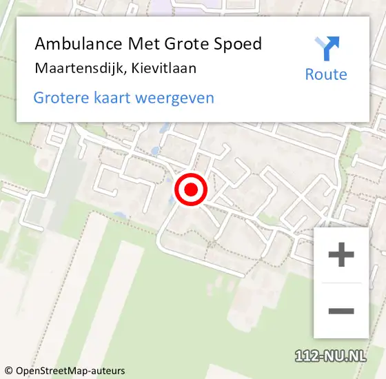 Locatie op kaart van de 112 melding: Ambulance Met Grote Spoed Naar Maartensdijk, Kievitlaan op 17 augustus 2018 22:44