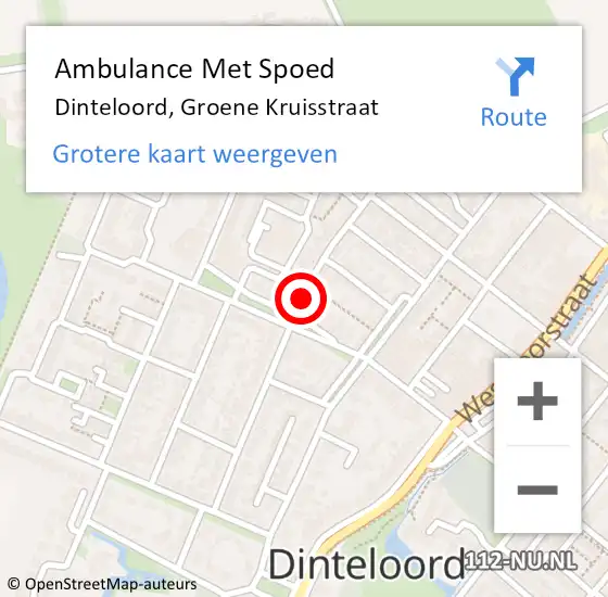 Locatie op kaart van de 112 melding: Ambulance Met Spoed Naar Dinteloord, Groene Kruisstraat op 18 augustus 2018 01:04