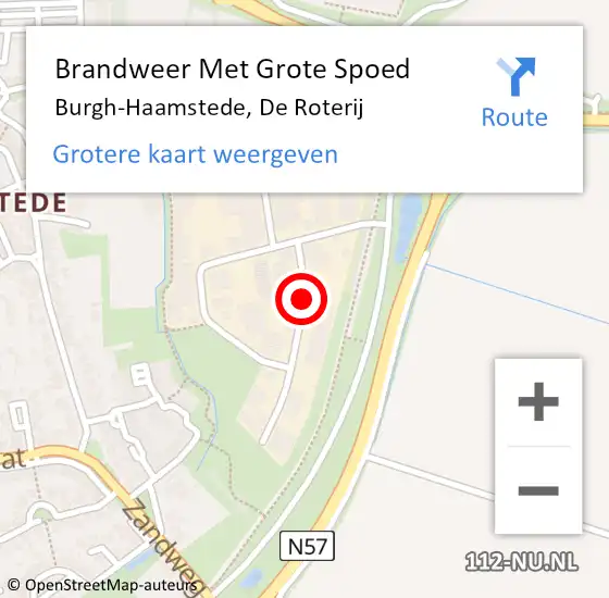 Locatie op kaart van de 112 melding: Brandweer Met Grote Spoed Naar Burgh-Haamstede, De Roterij op 18 augustus 2018 05:13