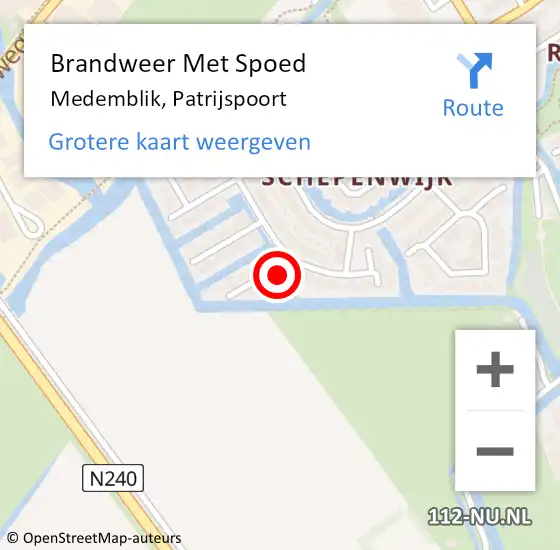 Locatie op kaart van de 112 melding: Brandweer Met Spoed Naar Medemblik, Patrijspoort op 18 augustus 2018 06:01