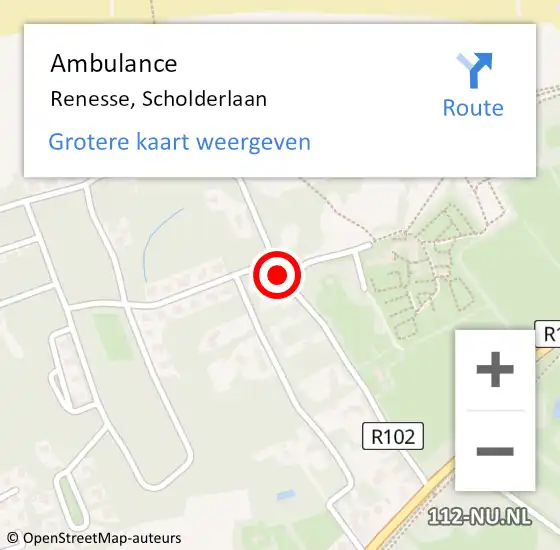 Locatie op kaart van de 112 melding: Ambulance Renesse, Scholderlaan op 18 augustus 2018 09:29