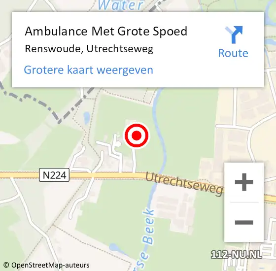 Locatie op kaart van de 112 melding: Ambulance Met Grote Spoed Naar Renswoude, Utrechtseweg op 6 maart 2014 11:41