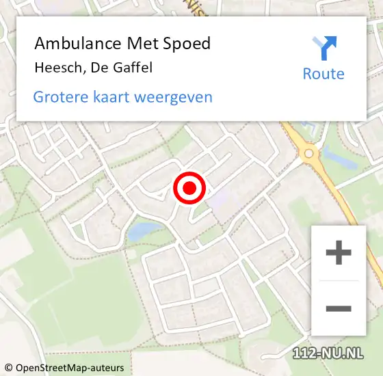 Locatie op kaart van de 112 melding: Ambulance Met Spoed Naar Heesch, De Gaffel op 18 augustus 2018 09:51