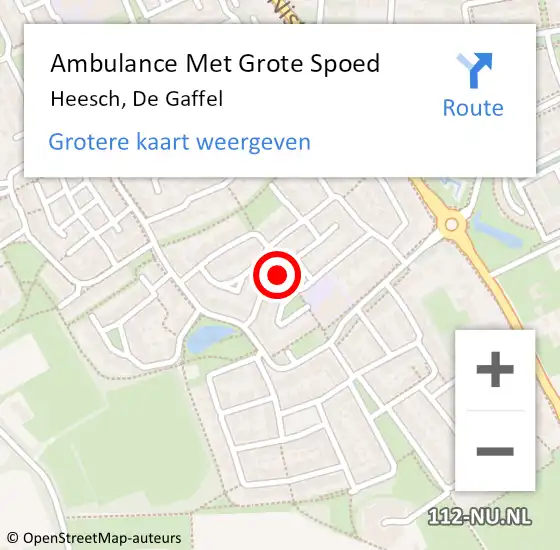 Locatie op kaart van de 112 melding: Ambulance Met Grote Spoed Naar Heesch, De Gaffel op 18 augustus 2018 09:54