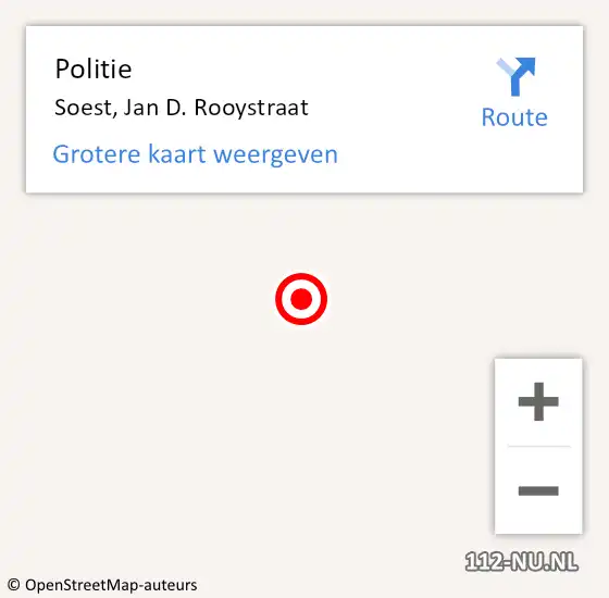 Locatie op kaart van de 112 melding: Politie Soest, Wieksloterweg Wz op 18 augustus 2018 11:40