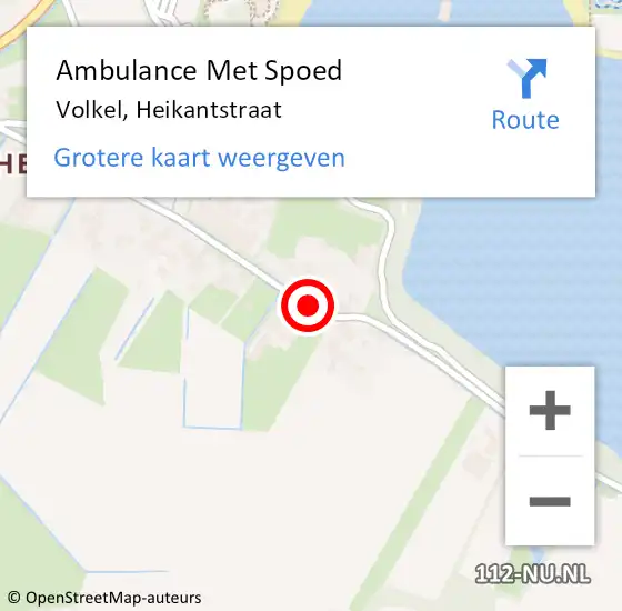 Locatie op kaart van de 112 melding: Ambulance Met Spoed Naar Volkel, Heikantstraat op 18 augustus 2018 12:41