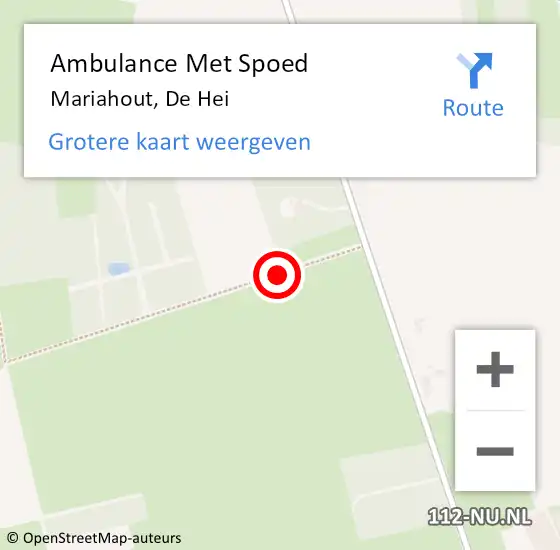 Locatie op kaart van de 112 melding: Ambulance Met Spoed Naar Beek en Donk, De Hei op 18 augustus 2018 13:03