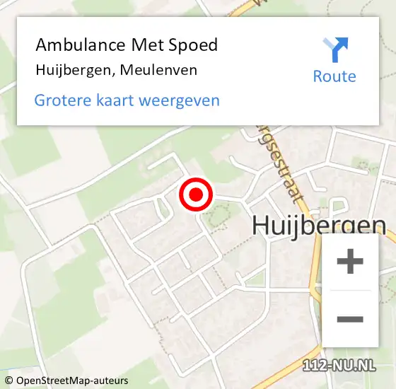 Locatie op kaart van de 112 melding: Ambulance Met Spoed Naar Huijbergen, Meulenven op 18 augustus 2018 14:54