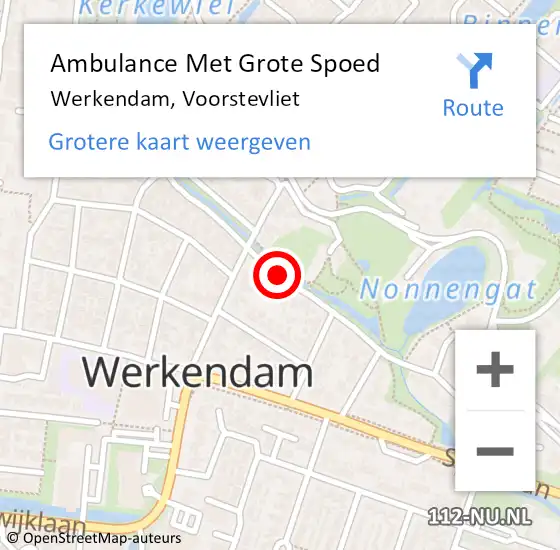 Locatie op kaart van de 112 melding: Ambulance Met Grote Spoed Naar Werkendam, Voorstevliet op 18 augustus 2018 14:59