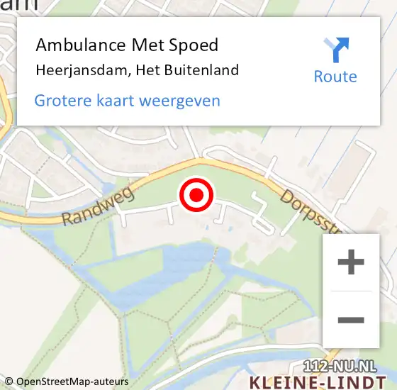 Locatie op kaart van de 112 melding: Ambulance Met Spoed Naar Heerjansdam, Het Buitenland op 18 augustus 2018 17:15