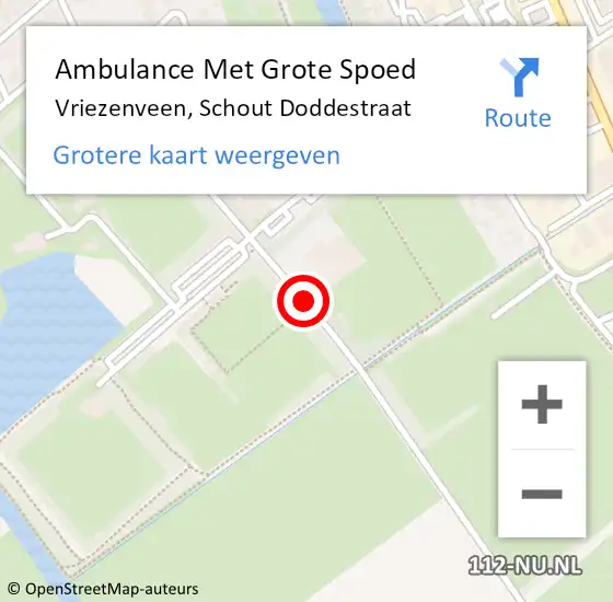 Locatie op kaart van de 112 melding: Ambulance Met Grote Spoed Naar Vriezenveen, Schout Doddestraat op 18 augustus 2018 17:24