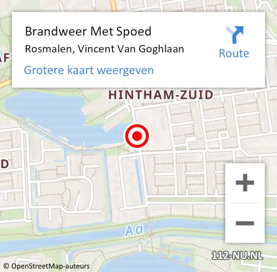 Locatie op kaart van de 112 melding: Brandweer Met Spoed Naar Rosmalen, Vincent Van Goghlaan op 18 augustus 2018 17:40