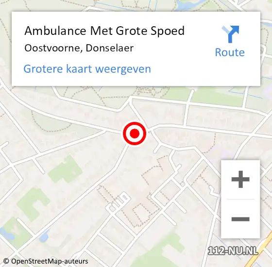 Locatie op kaart van de 112 melding: Ambulance Met Grote Spoed Naar Oostvoorne, Donselaer op 18 augustus 2018 21:34