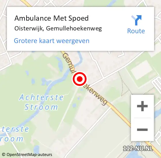 Locatie op kaart van de 112 melding: Ambulance Met Spoed Naar Oisterwijk, Gemullehoekenweg op 18 augustus 2018 21:38