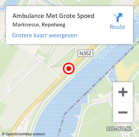 Locatie op kaart van de 112 melding: Ambulance Met Grote Spoed Naar Marknesse, Repelweg op 19 augustus 2018 00:38