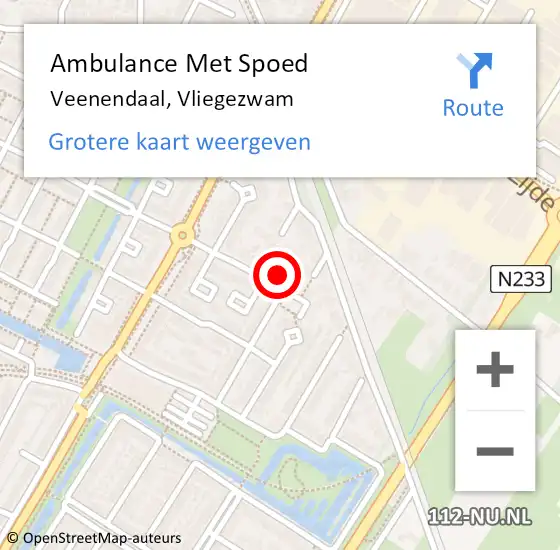 Locatie op kaart van de 112 melding: Ambulance Met Spoed Naar Veenendaal, Vliegezwam op 19 augustus 2018 03:07