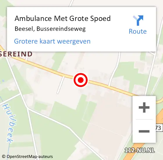 Locatie op kaart van de 112 melding: Ambulance Met Grote Spoed Naar Beesel, Bussereindseweg op 19 augustus 2018 03:25