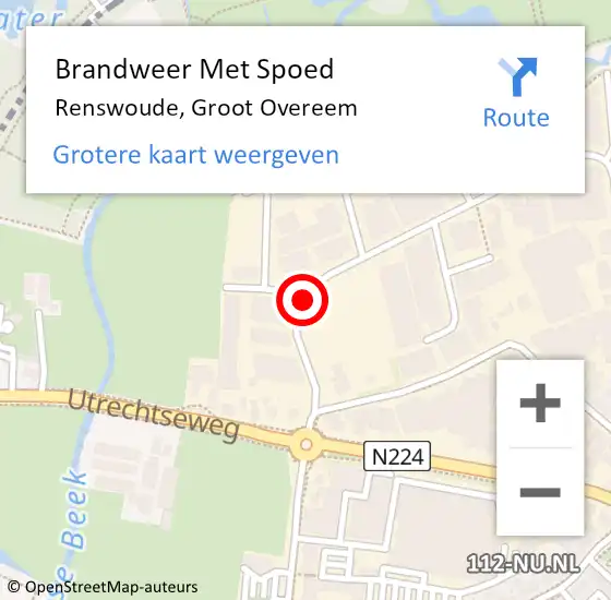 Locatie op kaart van de 112 melding: Brandweer Met Spoed Naar Renswoude, Groot Overeem op 19 augustus 2018 03:34