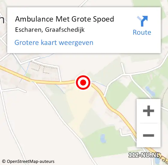 Locatie op kaart van de 112 melding: Ambulance Met Grote Spoed Naar Escharen, Graafschedijk op 19 augustus 2018 08:48