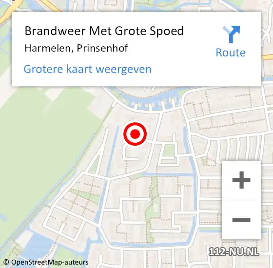 Locatie op kaart van de 112 melding: Brandweer Met Grote Spoed Naar Harmelen, Prinsenhof op 19 augustus 2018 08:55