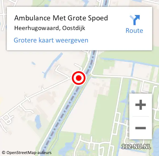 Locatie op kaart van de 112 melding: Ambulance Met Grote Spoed Naar Heerhugowaard, Oostdijk op 19 augustus 2018 11:51