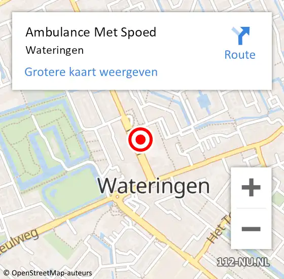 Locatie op kaart van de 112 melding: Ambulance Met Spoed Naar Wateringen op 19 augustus 2018 13:36