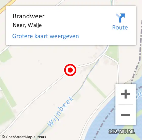 Locatie op kaart van de 112 melding: Brandweer Neer, Waije op 19 augustus 2018 15:16