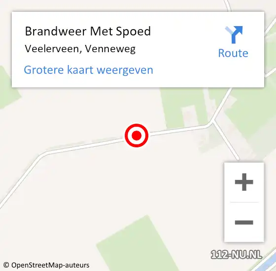 Locatie op kaart van de 112 melding: Brandweer Met Spoed Naar Veelerveen, Venneweg op 19 augustus 2018 15:28