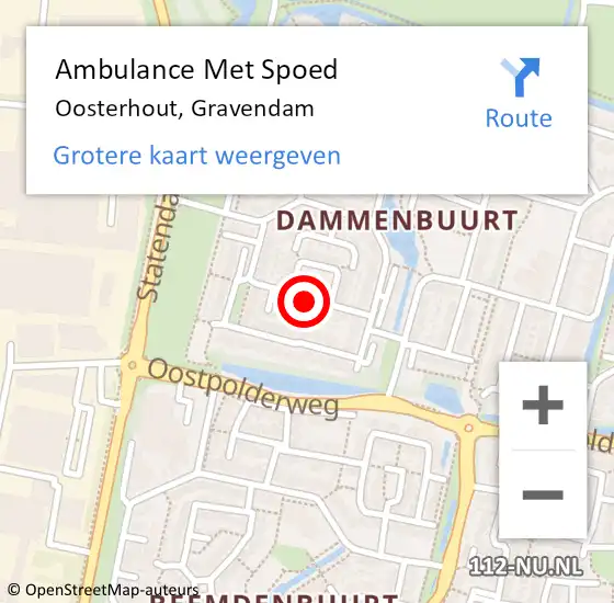 Locatie op kaart van de 112 melding: Ambulance Met Spoed Naar Oosterhout, Gravendam op 19 augustus 2018 15:47