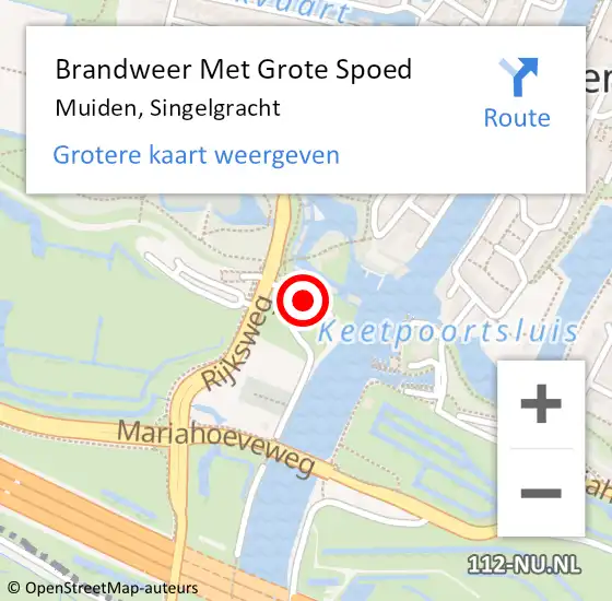 Locatie op kaart van de 112 melding: Brandweer Met Grote Spoed Naar Muiden, Singelgracht op 6 maart 2014 13:25