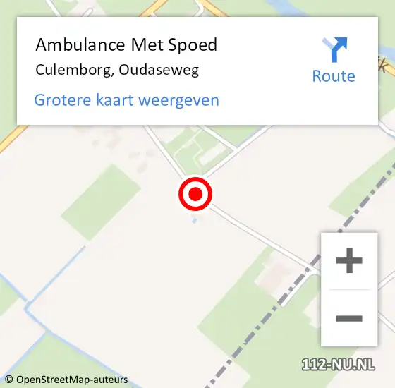 Locatie op kaart van de 112 melding: Ambulance Met Spoed Naar Culemborg, Oudaseweg op 19 augustus 2018 18:18