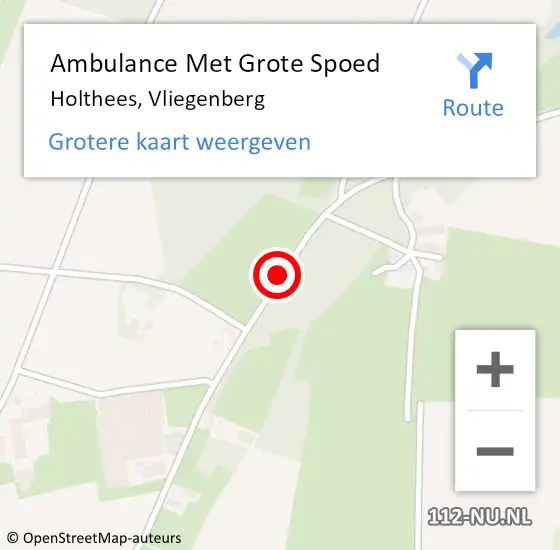 Locatie op kaart van de 112 melding: Ambulance Met Grote Spoed Naar Holthees, Vliegenberg op 19 augustus 2018 19:05