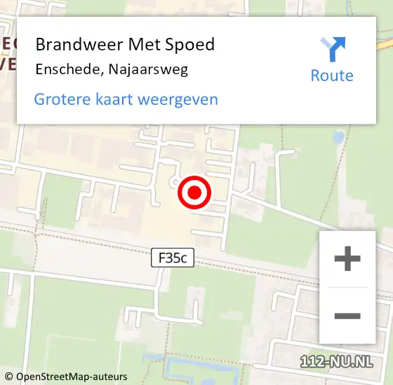Locatie op kaart van de 112 melding: Brandweer Met Spoed Naar Enschede, Najaarsweg op 6 maart 2014 13:41