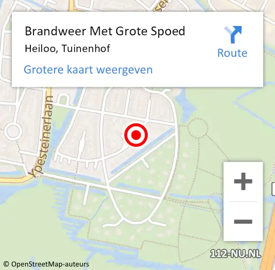 Locatie op kaart van de 112 melding: Brandweer Met Grote Spoed Naar Heiloo, Tuinenhof op 19 augustus 2018 22:05