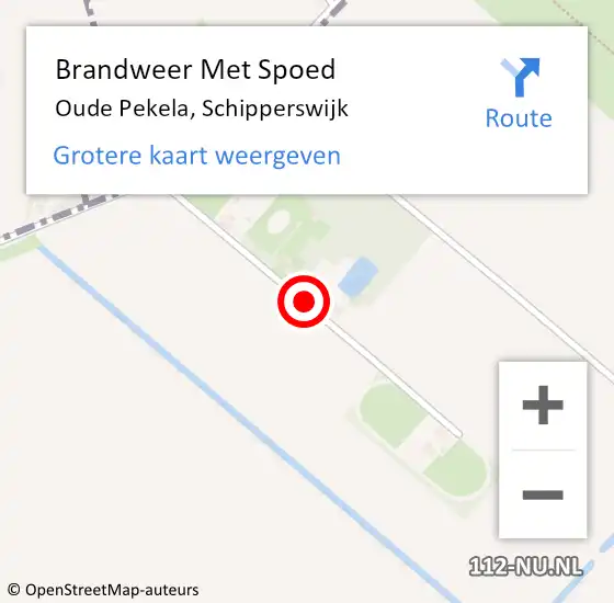 Locatie op kaart van de 112 melding: Brandweer Met Spoed Naar Oude Pekela, Schipperswijk op 20 augustus 2018 03:03