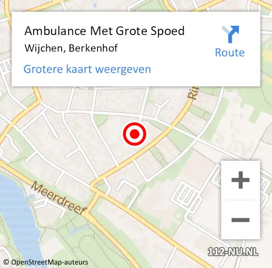 Locatie op kaart van de 112 melding: Ambulance Met Grote Spoed Naar Wijchen, Berkenhof op 20 augustus 2018 03:14