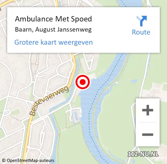 Locatie op kaart van de 112 melding: Ambulance Met Spoed Naar Baarn, August Janssenweg op 20 augustus 2018 08:34