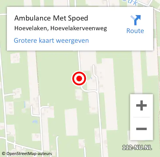 Locatie op kaart van de 112 melding: Ambulance Met Spoed Naar Hoevelaken, Hoevelakerveenweg op 20 augustus 2018 08:42