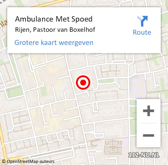 Locatie op kaart van de 112 melding: Ambulance Met Spoed Naar Rijen, Pastoor van Boxelhof op 20 augustus 2018 08:44