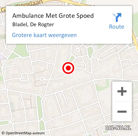 Locatie op kaart van de 112 melding: Ambulance Met Grote Spoed Naar Bladel, De Rogter op 20 augustus 2018 10:32