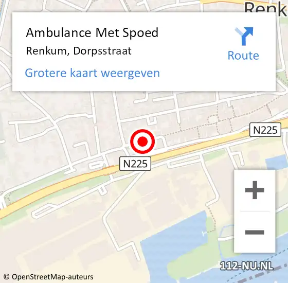 Locatie op kaart van de 112 melding: Ambulance Met Spoed Naar Renkum, Dorpsstraat op 20 augustus 2018 11:21