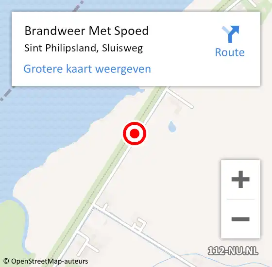 Locatie op kaart van de 112 melding: Brandweer Met Spoed Naar Sint Philipsland, Sluisweg op 20 augustus 2018 13:25