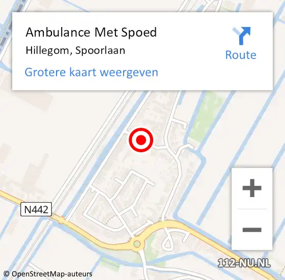 Locatie op kaart van de 112 melding: Ambulance Met Spoed Naar Hillegom, Spoorlaan op 20 augustus 2018 14:00